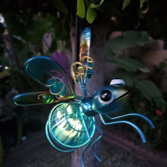 Colorful Whimsical LIGHTING BUG Solar LED, Garden Decor - Picture 3 of 3